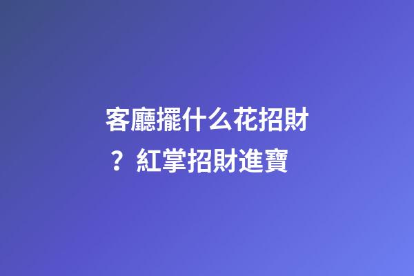客廳擺什么花招財？紅掌招財進寶
